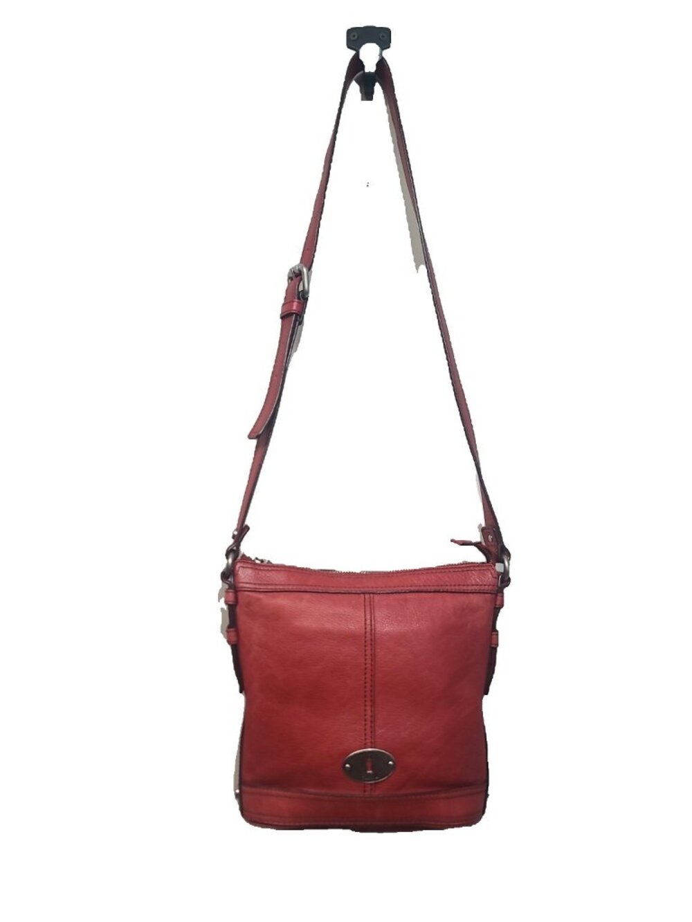 Fossil Maddox Top-Zip Bucket Crossbody Bag Burgundy Red